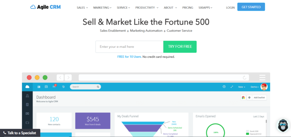 Aglie CRM website